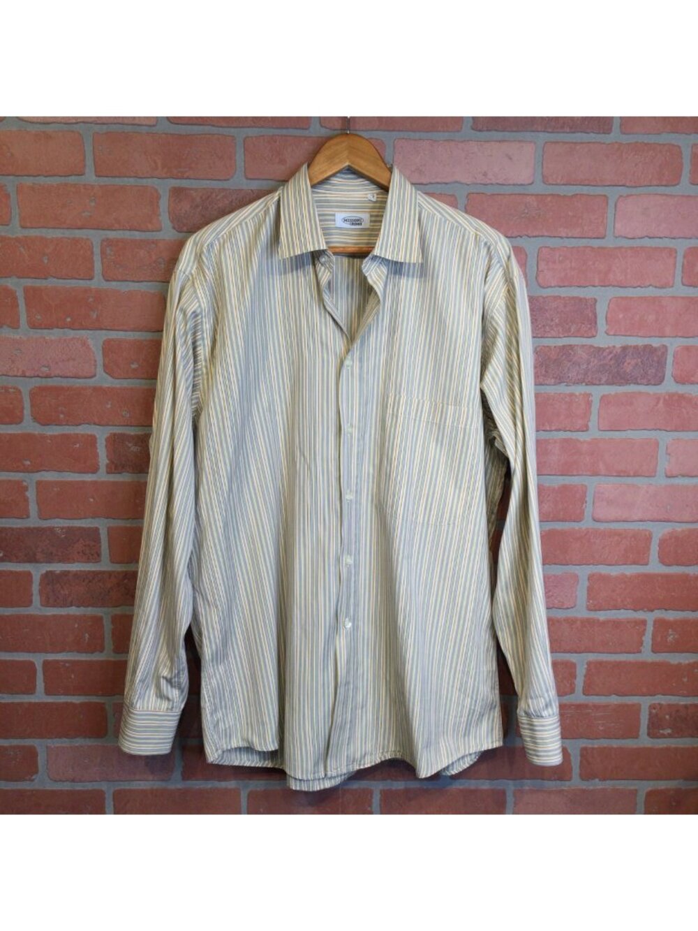 Vintage Missoni Uomo Mens Dress Shirt Striped Button Front Made In Italy Size M